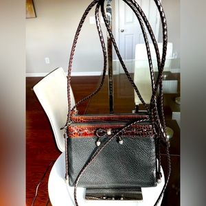 EUC Vintage Brighton double shoulder / crossbody strap purse